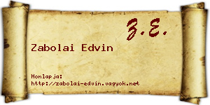 Zabolai Edvin névjegykártya
